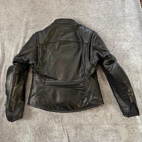 Women’s Harley Davidson Black Leather FXRG Heavy Layer Jacket Med #98520-05VW - Picture 8 of 16